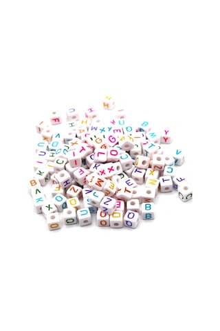 Harf Boncuk Akrilik Küp 10 Mm 250 Gr Renkli