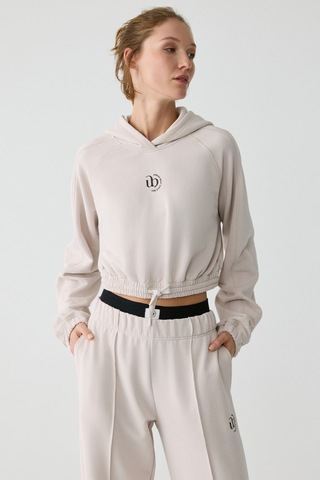 Urban Beat Kathrıne Kadın Kapüşonlu Taş Rengi Sweatshirt Taş Rengi