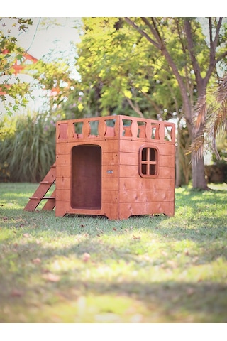 Mandu Ahşap Dublex Köpek Kulübesi Teraslı