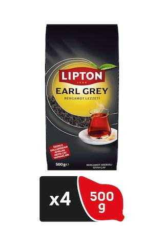 Lipton Earl Grey Bergamot Aromalı Siyah Dökme Çay 4 x 500 G