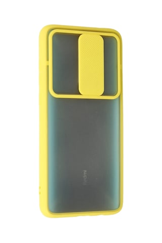 Newface - 829 - Xiaomi Redmi Note 8 Pro Kılıf Palm Buzlu Kamera Sürgülü Silikon - Csmo-tex - - Sarı