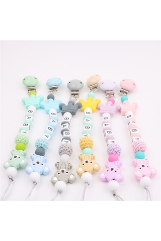 Xindoker Bebek Emzik Zinciri Silikon - Kayıp Önleyici Diş Gıcırdatma Zinciri - Uyutucu Emzik Zinciri Mor