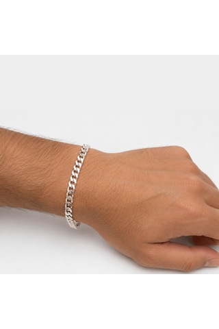 Servi 925 Ayar Gümüş 5 Mm 19 Cm İtalyan Zincir Bileklik-354