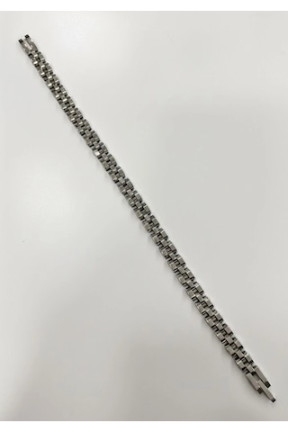 Siyah - Lacivert Deri / Çelik Erkek Deri Bileklik 20 Cm - Ebl0052 Çok Renkli