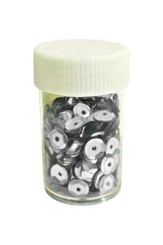 Gri Gümüş Renkli Pul Yuvarlak Pul 8mm Pul- 1 Adet