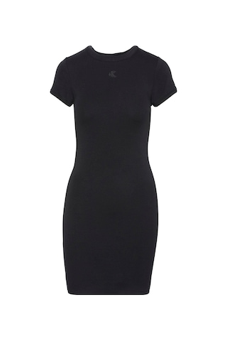 Calvin Klein Ss Ctn Contour 1x1 Rib Ss Mini D Siyah Kadın Elbise-8425 Siyah