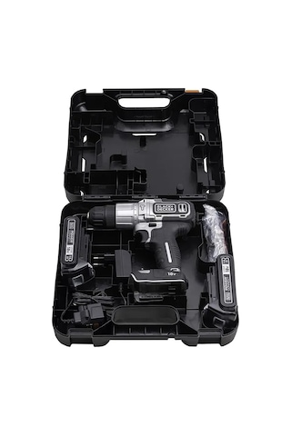 Black+Decker Silver Seri BDCHD18SC2K-QW 1.5AH Çift Akülü Vidalama