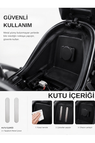 Gözcü Mobil Airtag Manyetik Koruma Kılıfı Çift Mıknatıslı Darbeye Dayanıklı Airtag Kılıfı Uyumlu Motosiklet Araç Eşya Yapıştırılabilir Tutucu Aksesuar Siyah