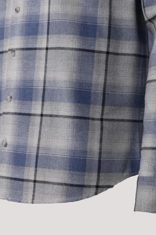 Erkek Gömlek Mavi Uzun Kol Ekose Kareli Flanel Yün Tuşeli Slim Fit Düğmeli Yaka Shirt Ncs Jeans 7269-mavi Mavi