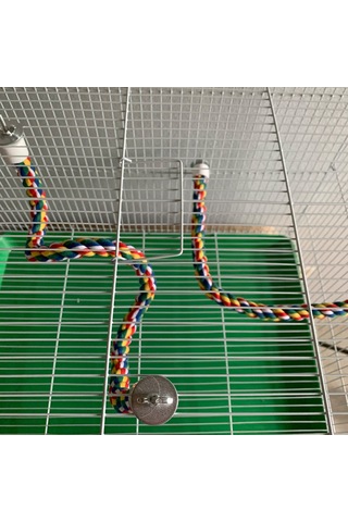 Vkemall Kuş İçi Kumaş Telleri Tırmanma Oyuncakları, İyi İçimli Kuşlar İçin Dayanıklı Ve Sağlıklı Kuru Tellerle Yapılmış, Kolay Kurulumlu Ve Çeşitli Boyutlarda Seçenekler 80cm