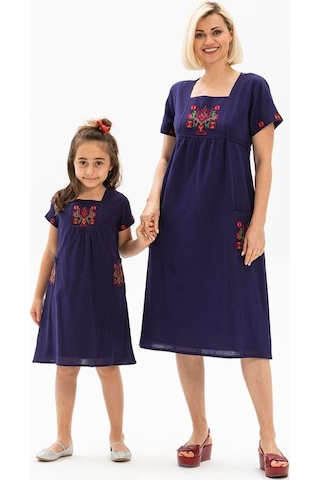 Melek Şile Bezi Çocuk Elbise Mor Mor