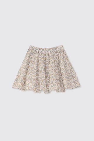 Made With Liberty Fabric Liberty Kumaş Beli Lastikli Kız Çocuk Etek Krem