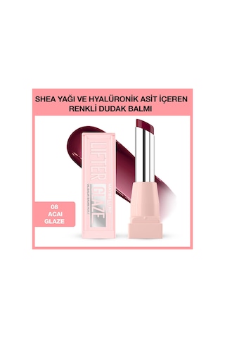 Maybelline New York Lifter Glaze Renkli Dudak Balmı 008 Acai Glaze
