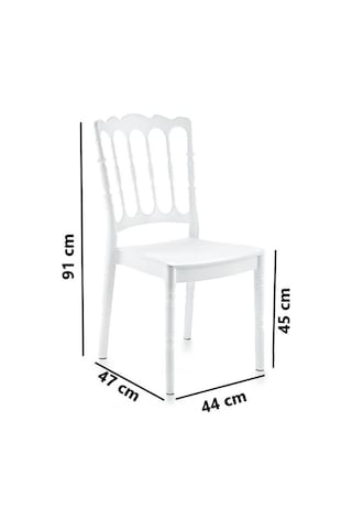 Omnipazar Sy-2526 Estate Plastik Modern Bahçe Düğün Sandalye 4'lü Set Beyaz