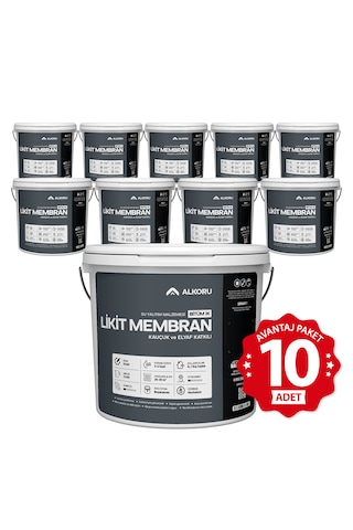 Alkoru 10 Adet 13 Kg Bitüm 1k Likit Membran Avantaj Paket
