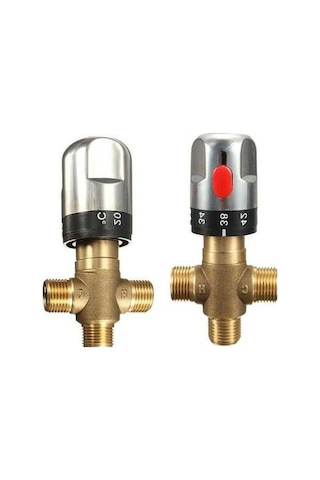 Bosphorusboutique02 Lavabo Termostatik Vana, Pirinç Gövde, Altın Kaplama, Dn15, Duş İçin Altın