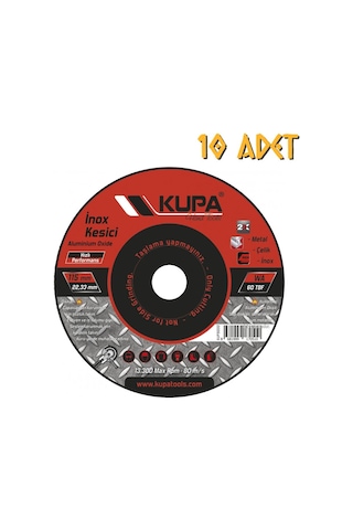 Kupa İnox Metal Çelik Kesme Taşı 115 Mm. - 10 Adet