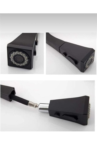 Boheme Siyah Spiralli Mutfak Bataryası Spiralli Evye Musluk Uzayan Batarya Tazzik Ve Basınç Ayarlı Musluk Siyah