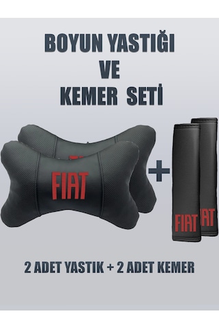 Fiat Yeni Logo Kırmızı Yastık Kemer 2 Adet