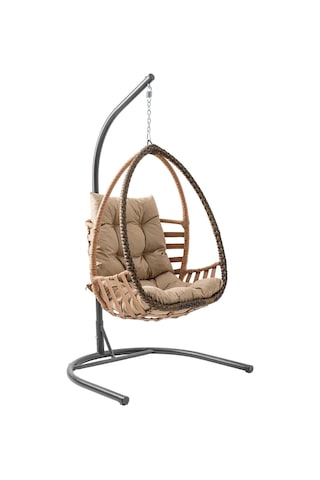 Rehome Malta Tek Kişilik Rattan Bahçe Salıncağı Açık Kahve Açık Kahverengi