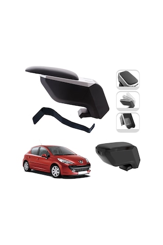 Mis Paket Peugeot 207 2006-2015 Delmesiz Çelik Ayaklı Kolçak + Askılı Koku + Micro Fiber Bez + Torpido Süngeri