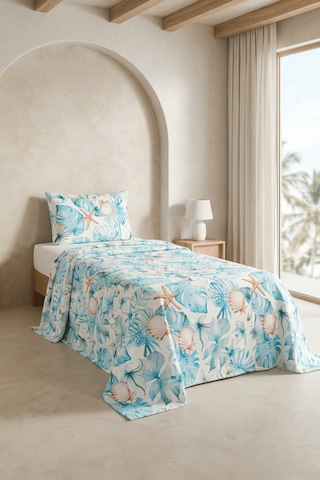 La Notte Sea Marine Tek Kişilik 3 Parça Pike Takımı 160x230 + 100x200 + 50x70 Cm Çok Renkli