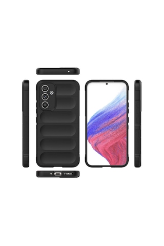 Galaxy A54 Kılıf Esnek Tpu Oyuklu Arka Yüzey Tasarımlı Zore Etnik Silikon Kapak Siyah