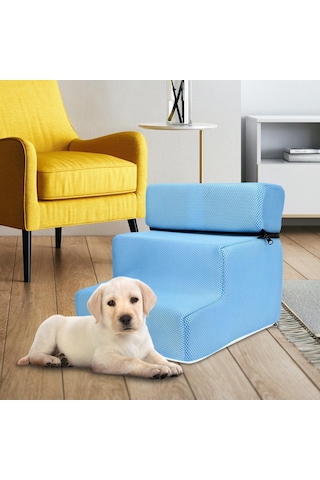 Homyl Kedi Rampa Merdiveni Evcil Hayvan Tırmanma Mavi-35cmx30cmx30cm