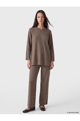 LC Waikiki Lc Waıkıkı Gri Bisiklet Yaka Oversize Kadın Tunik