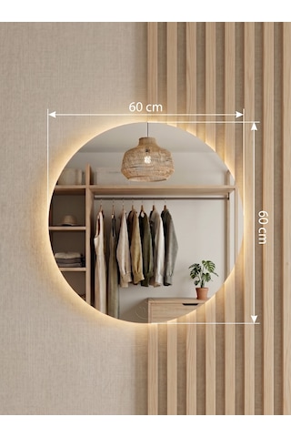Robin Home Led Aynalı Şifonyer 5 Çekmece Ahşap Ayaklı Sepet-beyaz