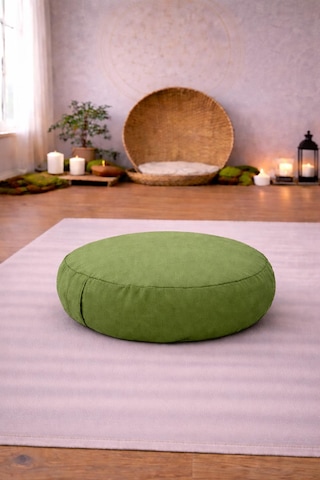 Yuvarlak Zafu Meditasyon Minderi & Bolster Minderi İkili Yoga Meditasyon Minder Seti Yeşil