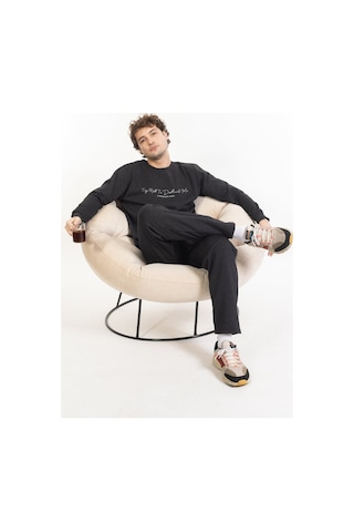 Erkek Kışlık Baskılı Eşofman Takımı Tampap Knt-01- Antrasit