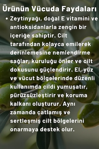 Naturix Değerli Yağlar Serisi Zeytinyağlı Özlü El Yüz Vücut Kremi 250 ML