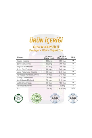 Gökçek Şifa Geven Kapsül (Astragalus Capsule) 1000 MG 60 Kapsül