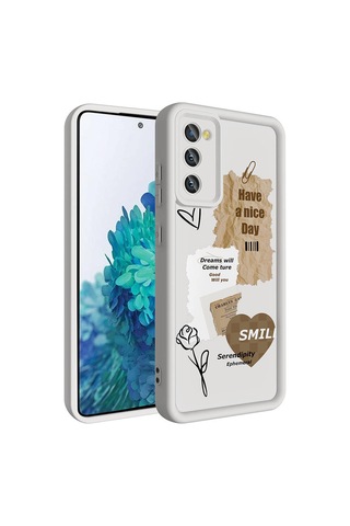 Galaxy S20 Fe Kılıf Kamera Korumalı Baskılı Arka Yüzey Zore Klas Kapak Siyah