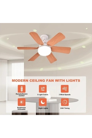 Fastbuy 3 Nesil Kare Bıçak Akıllı Fan Işık, Uzaktan Kumandalı, Çift Modlu Tavan Montajlı Aydınlatma