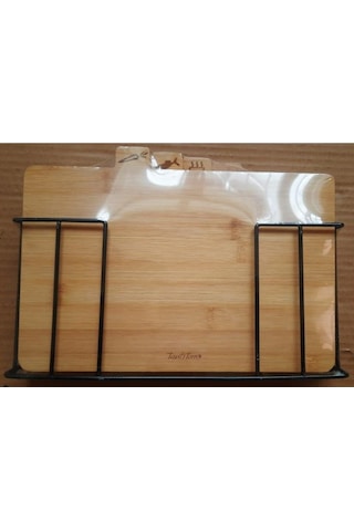 Tantitoni 4'lü, 28x18 Cm, Bambu, Standlı Kesme Tahtası, 4'lü Kesme Tahtası Siyah