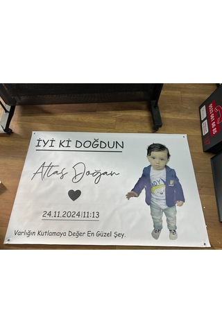 Kişiye Özel Doğum Günü Afişi Brandası 1x1.5 Mt Çok Renkli