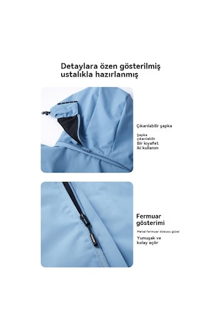 Outdoor Thin-cut Windbreaker Jacket, Men's Windproof And Waterproof Jacket Açık Mavi