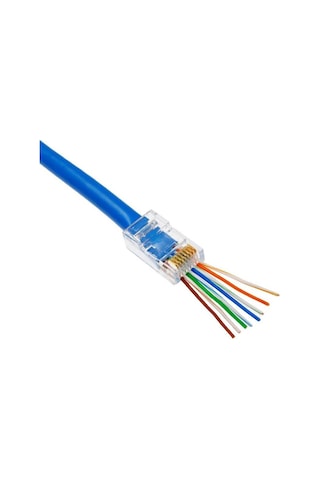 Ez Rj45 Cat5/Cat6 Yeni Nesil Delikli Konnektör - 100 Adet