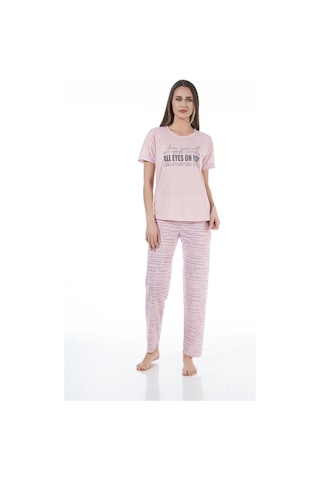 Estiva 22120 Kadın Yazı Desenli Kısa Kollu Viskon Pijama Takımı 001