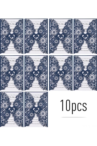 Mufunye "10 Adet İnci Kağıdından Lüks Davetiye Kartları - Düğün, Doğum Günü, Yıldönümü İçin" Standart