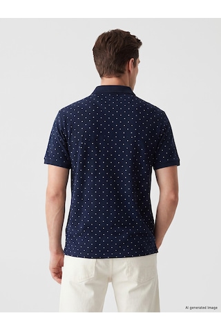Lcwaıkıkı Classic Lacivert Polo Yaka Desenli Erkek Tişört