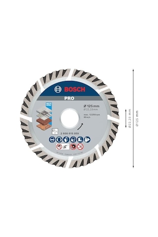 Professional Accessories Elmas Kesme Ve Delme Aksesuarları, Disk, Gri, 1 Adet, 12,5 Cm
