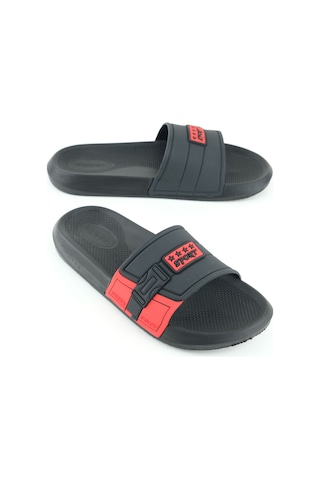 Gezer Sport Erkek Yazlık Pu Islak Zemine Uygun Günlük Ev Banyo Bahçe Havuz Terlik Siyah-kırmızı Siyah - Kırmızı