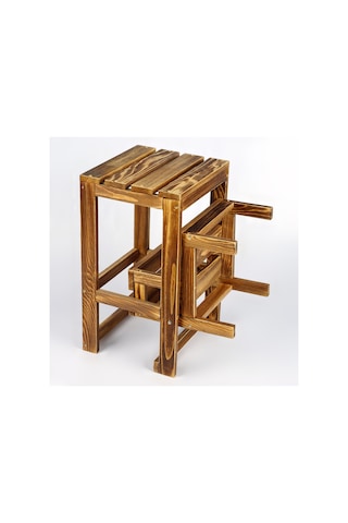 Basamakli Katlanir Ahsap Merdiven Tabure 32x34x52 Cm Cın096