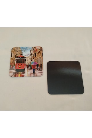 Giftsturkiye Bardak Altlığı Magnet Hediyelik İstanbul 9,5x9,5 Cm Çok Renkli