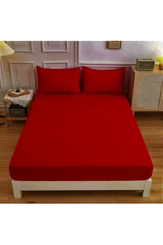 Ranforce Kumaştan Bordo Renkli Çift Kişilik Çarşaf Takımı 180 x 200 Bordo