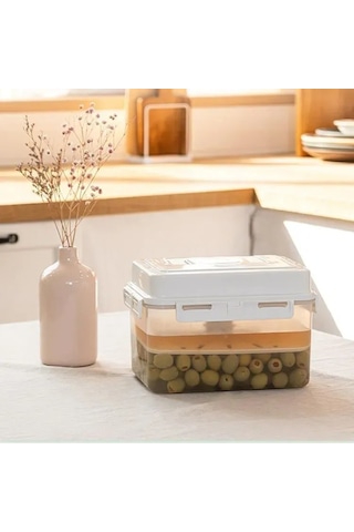 Yaozixa 4l Turşu Yapma Kabı - Hava Geçirmez Kapaklı, Dayanıklı Polipropilen Beyaz