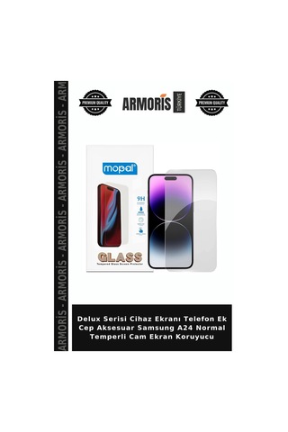 Delux Serisi Cihaz Ekranı Telefon Ek Cep Aksesuar Samsung Uyumlu A24 Normal Temperli Cam Ekran Koruyucu